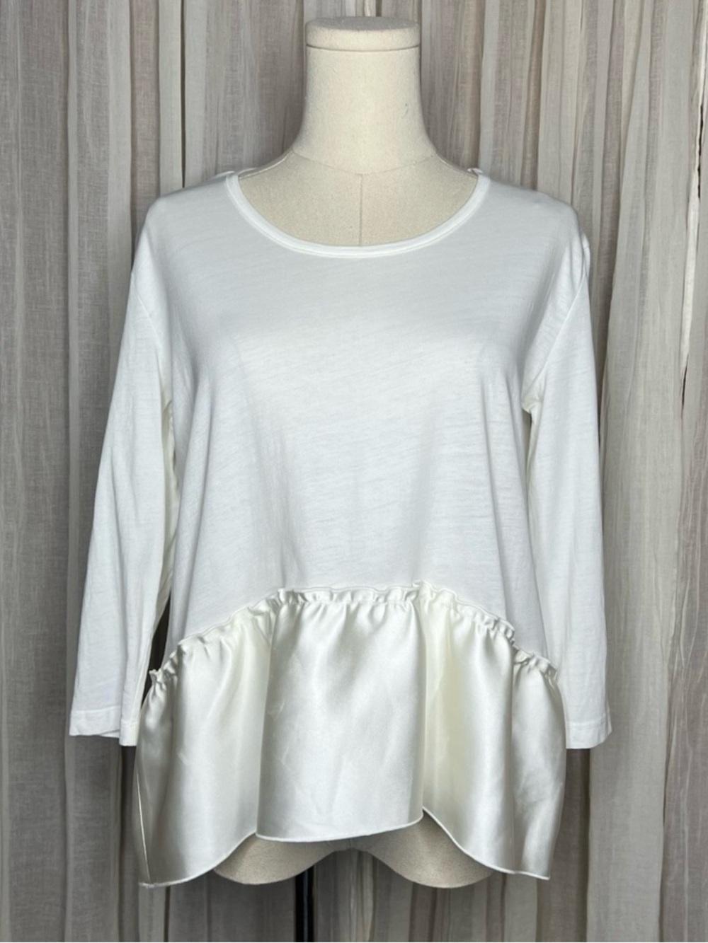 Stella McCartney White Peplum Ruffle Top
